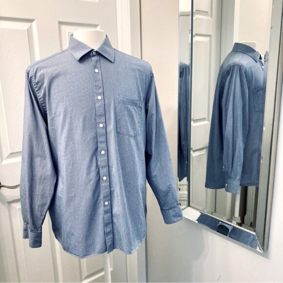 Michael Kors striped dress shirt with long sleeves. Men's size 17 34/35 - Picture 3 of 12